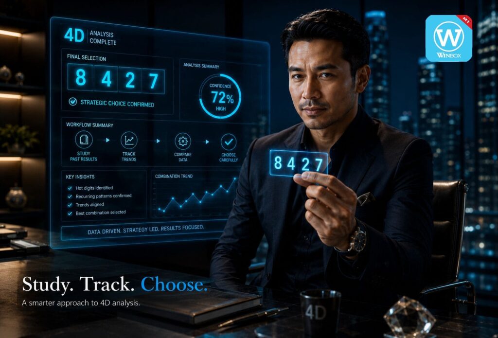 Professional holding selected 4D numbers after studying past results, trends, and data-driven insights