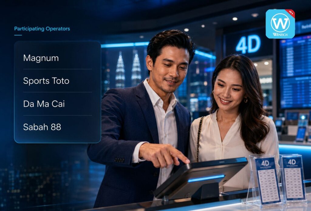 4D Special Draw Malaysia: Complete 2026 Guide 8 Malaysian customers viewing participating 4D operators including Magnum Sports Toto Da Ma Cai and Sabah 88